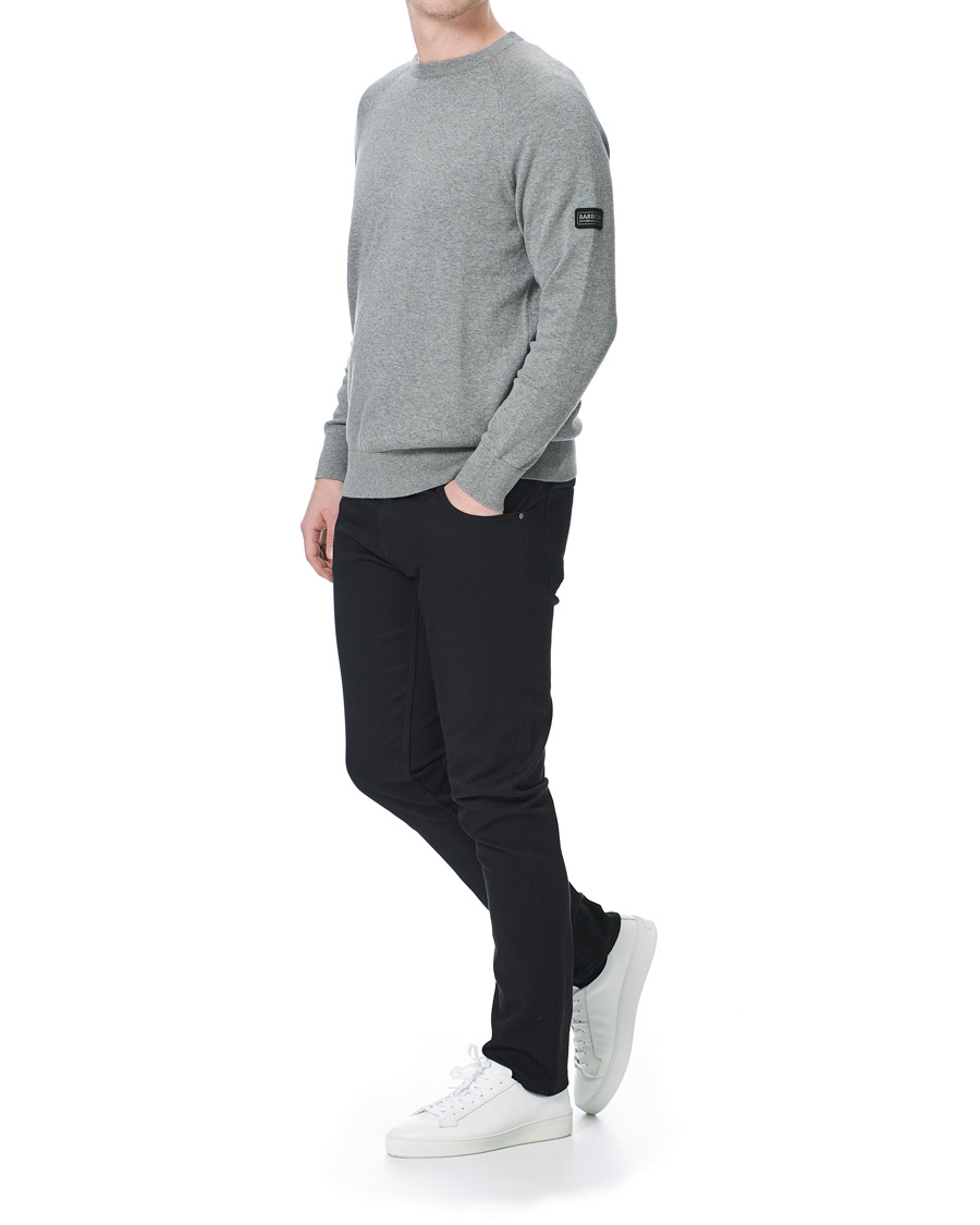 Herre | Gensere | Barbour International | Cotton Crew Neck Antracite Marl