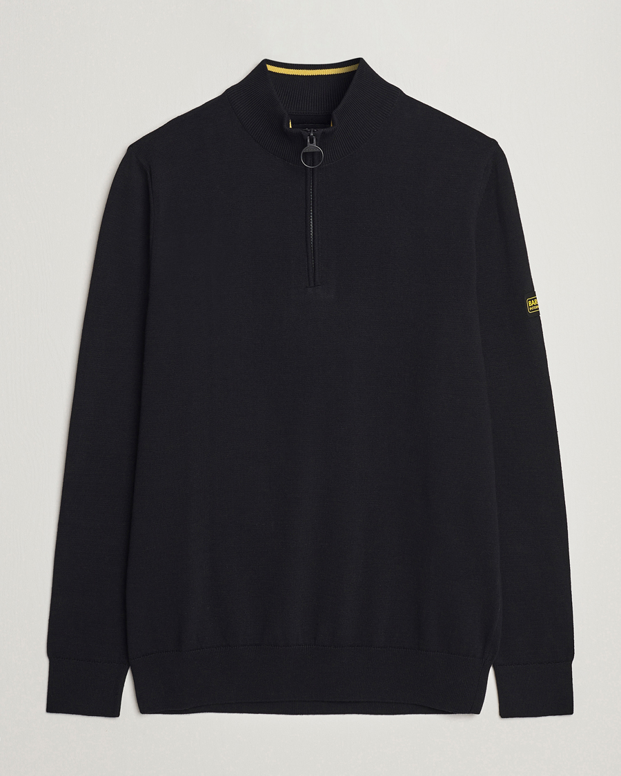 Herre | Gensere | Barbour International | Cotton Half Zip Black