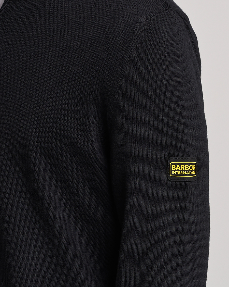 Herre | Gensere | Barbour International | Cotton Half Zip Black