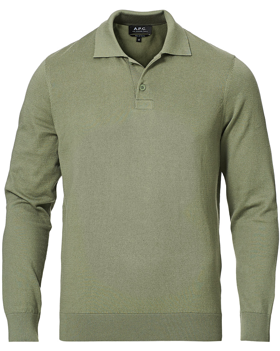 Herre | Gensere | A.P.C. | Cotton/Cashmere Knitted Polo Sage