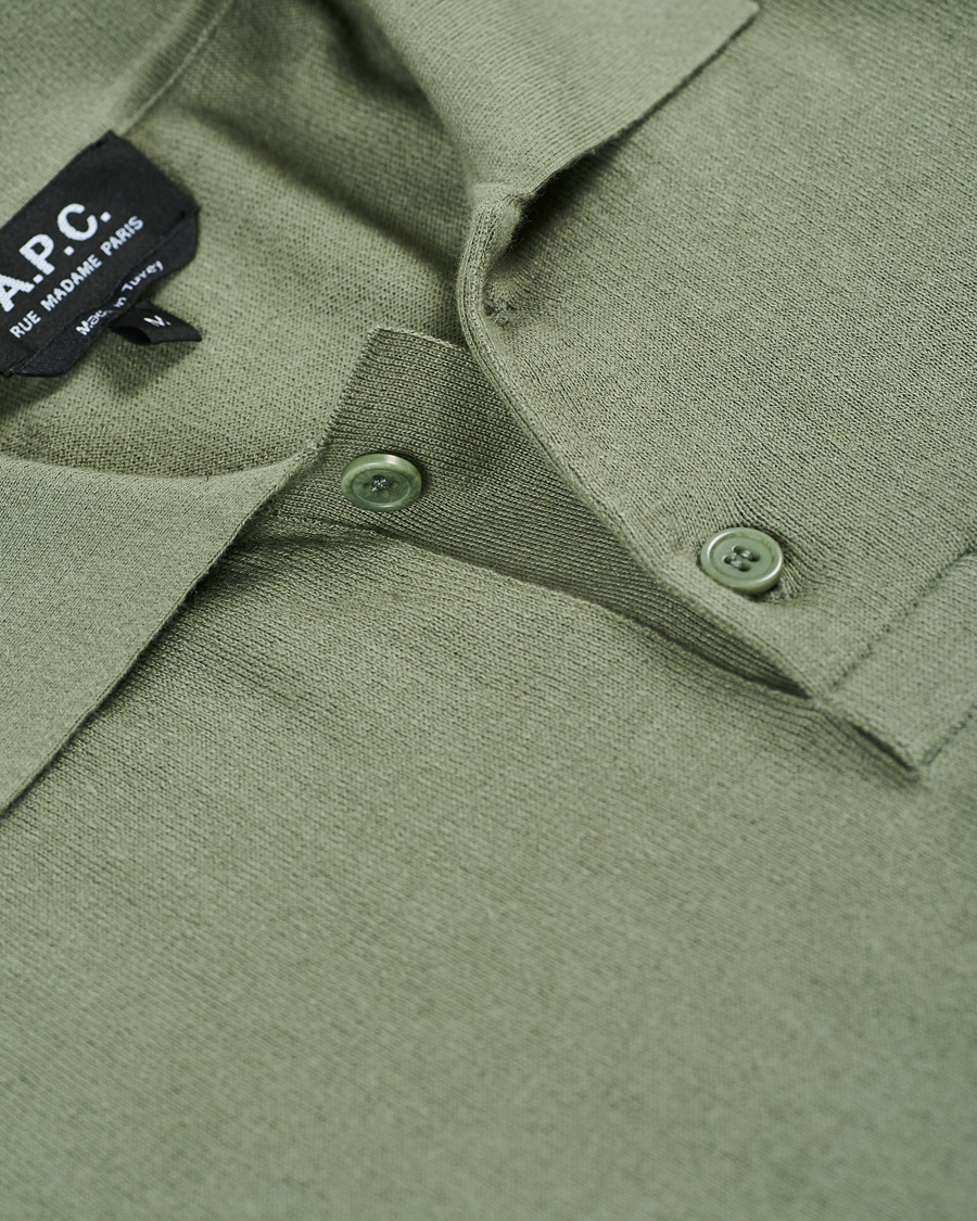 Herre | Gensere | A.P.C. | Cotton/Cashmere Knitted Polo Sage