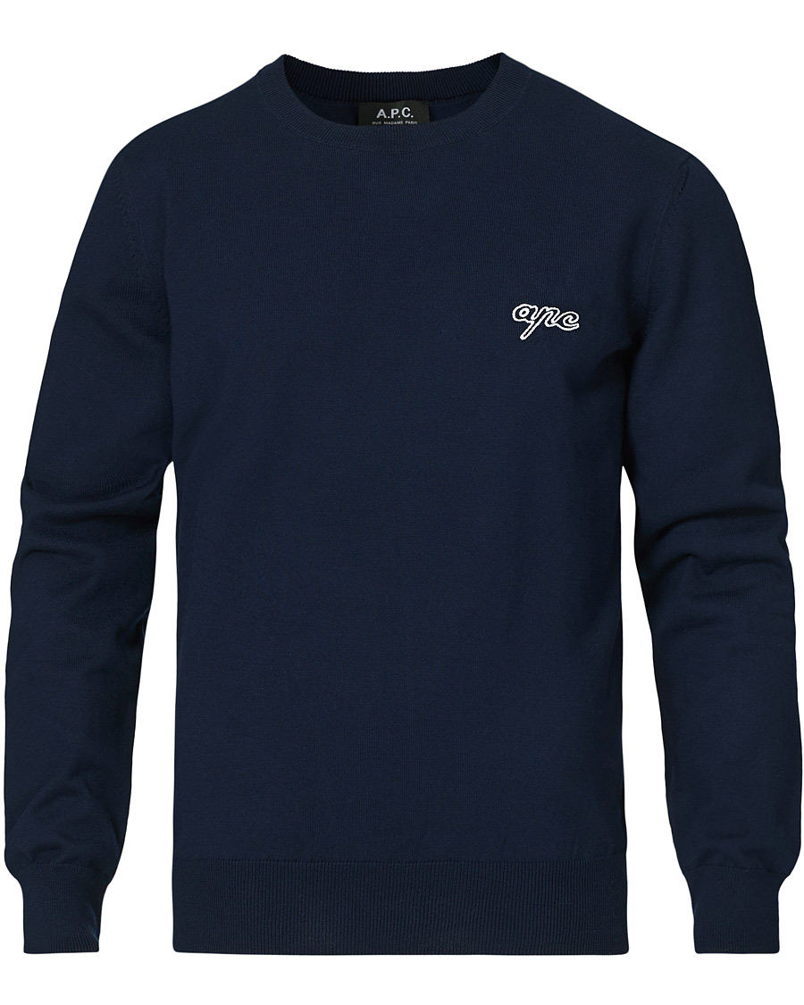 Herre | Gensere | A.P.C. | Otis Logo Crew Neck Sweater Navy