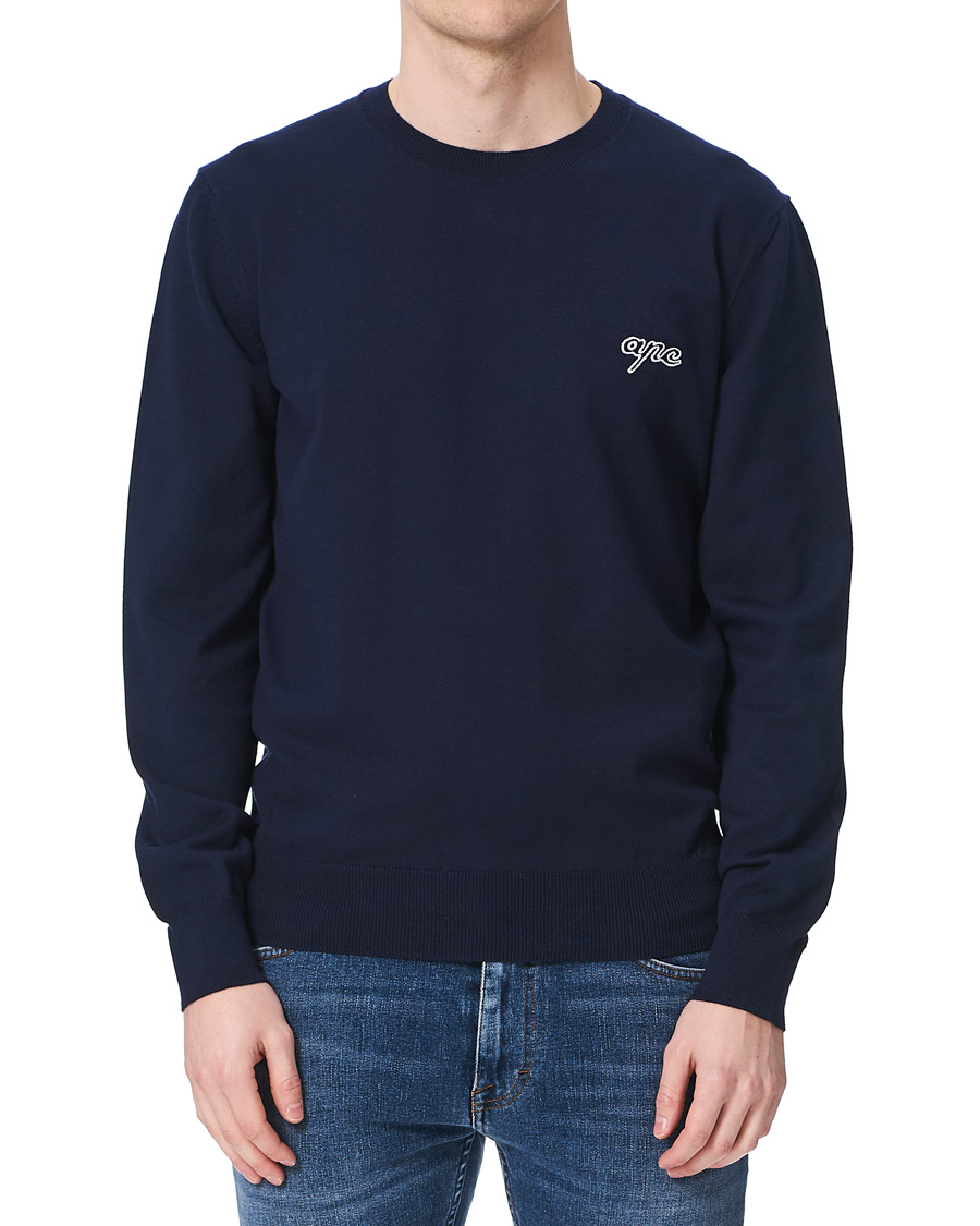 Herre | Gensere | A.P.C. | Otis Logo Crew Neck Sweater Navy