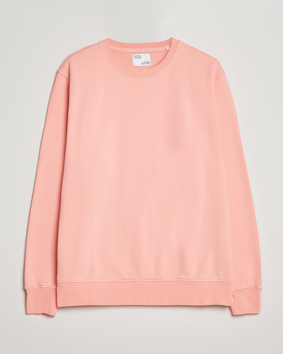 Herre | Gensere | Colorful Standard | Classic Organic Crew Neck Sweat Bright Coral