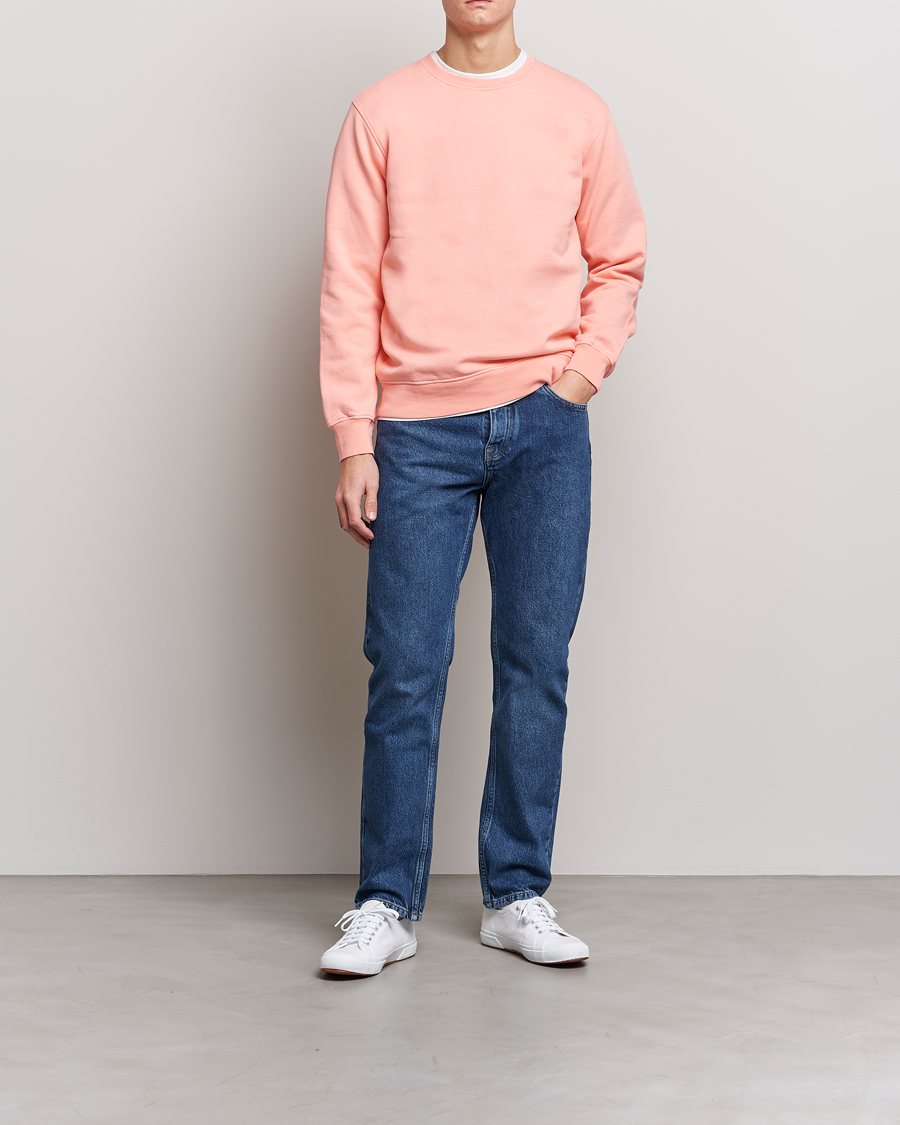 Herre | Gensere | Colorful Standard | Classic Organic Crew Neck Sweat Bright Coral