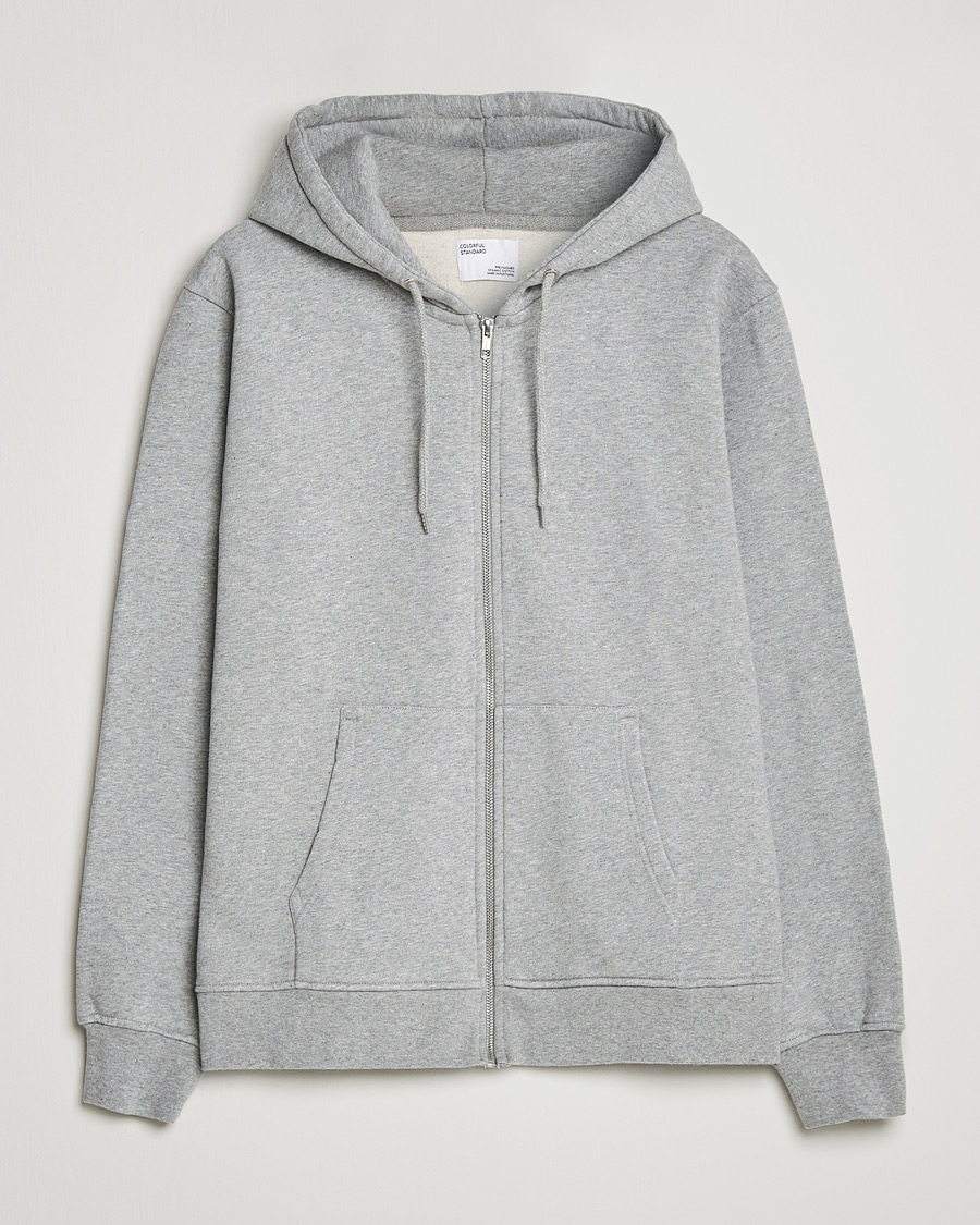 Herre | Gensere | Colorful Standard | Classic Organic Full Zip Hood Heather Grey