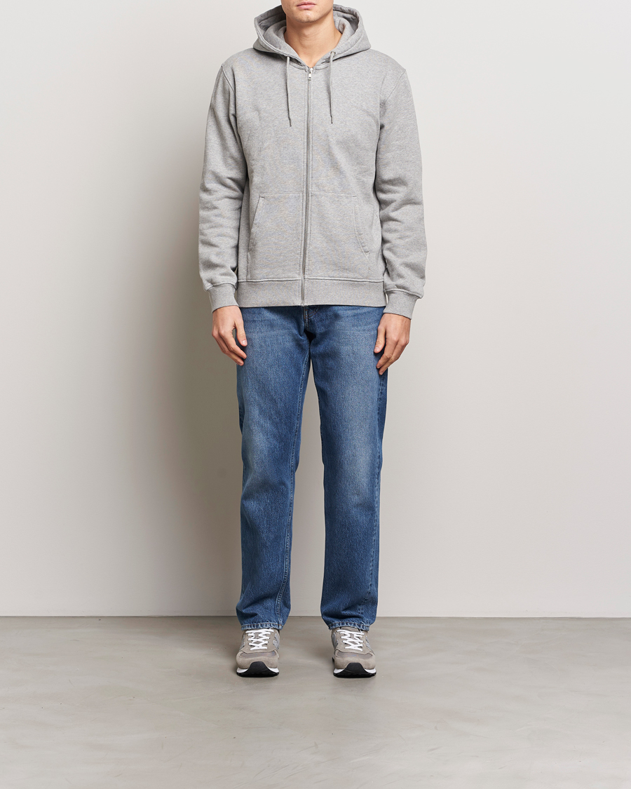 Herre | Gensere | Colorful Standard | Classic Organic Full Zip Hood Heather Grey