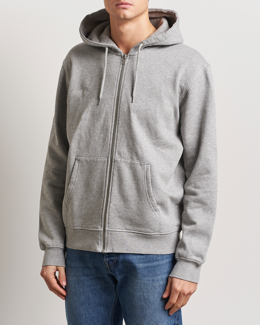 Herre | Avdelinger | Colorful Standard | Classic Organic Full Zip Hood Heather Grey