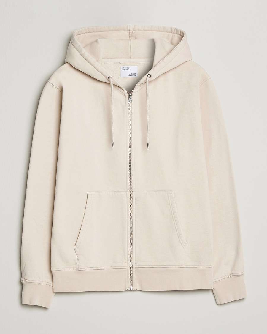 Herre | Gensere | Colorful Standard | Classic Organic Full Zip Hood Ivory White