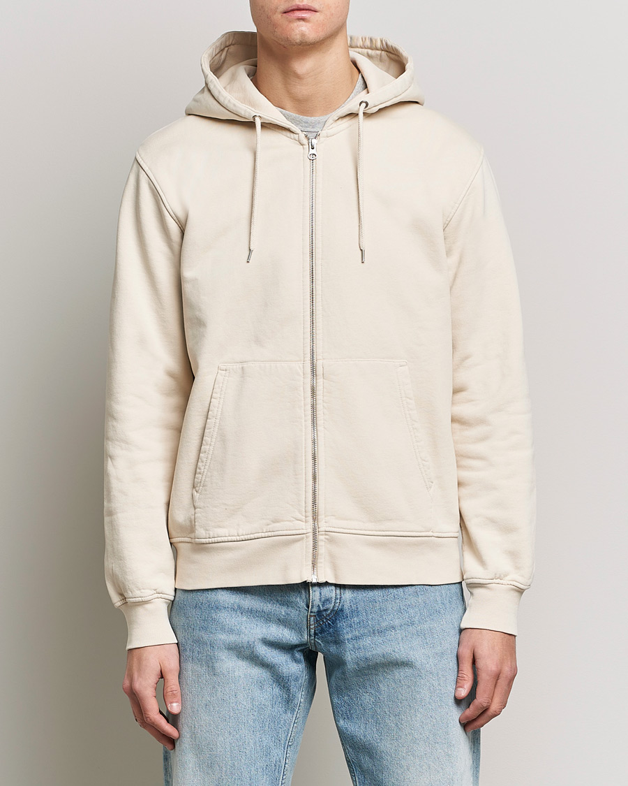 Herre | Hettegensere | Colorful Standard | Classic Organic Full Zip Hood Ivory White