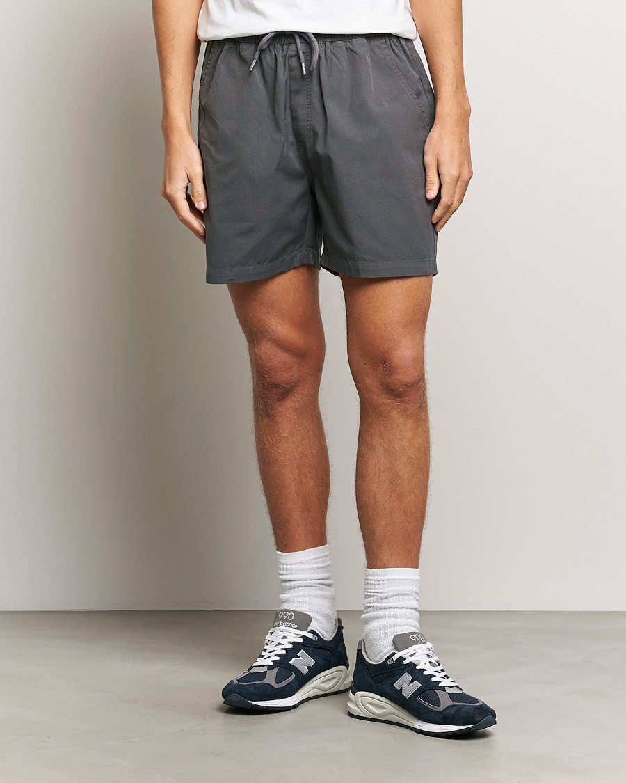 Herr | Shorts | Colorful Standard | Classic Organic Twill Drawstring Shorts Lava Grey