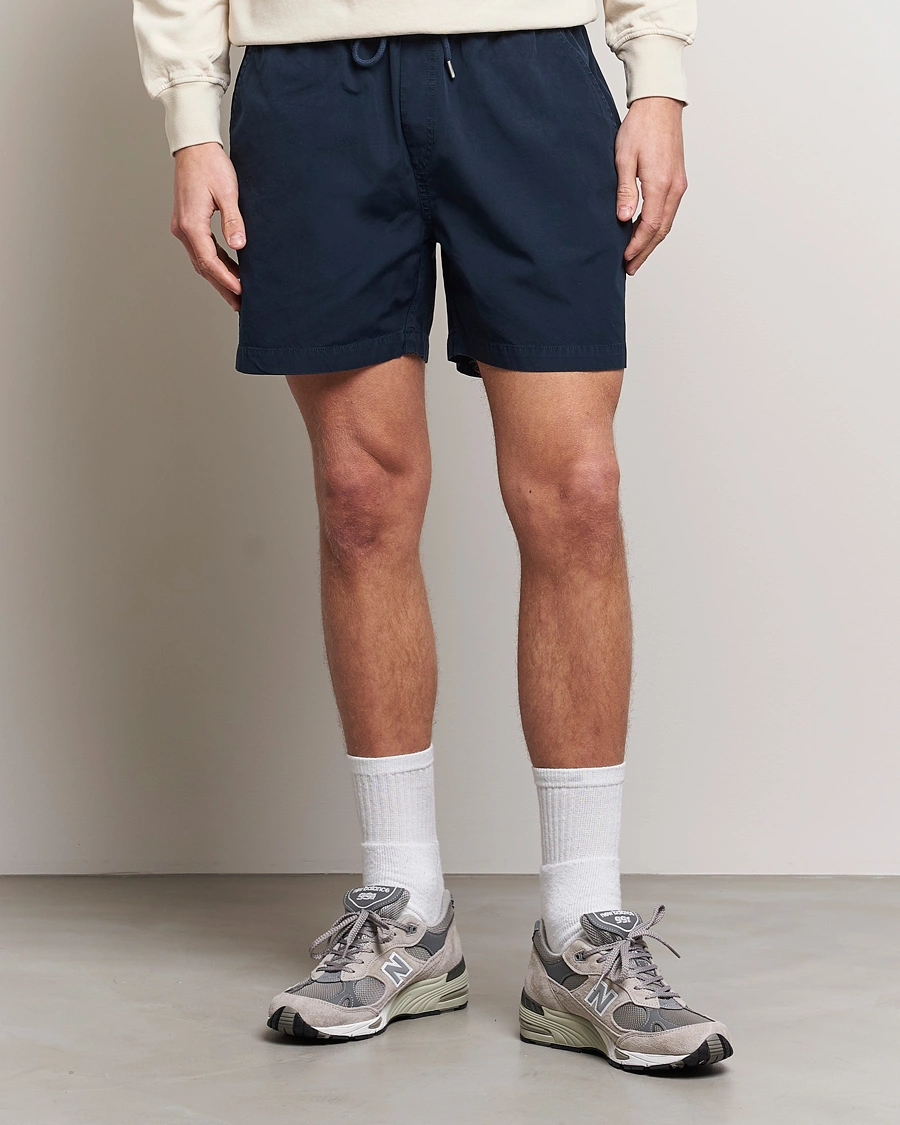 Herre | Colorful Standard | Colorful Standard | Classic Organic Twill Drawstring Shorts Navy Blue