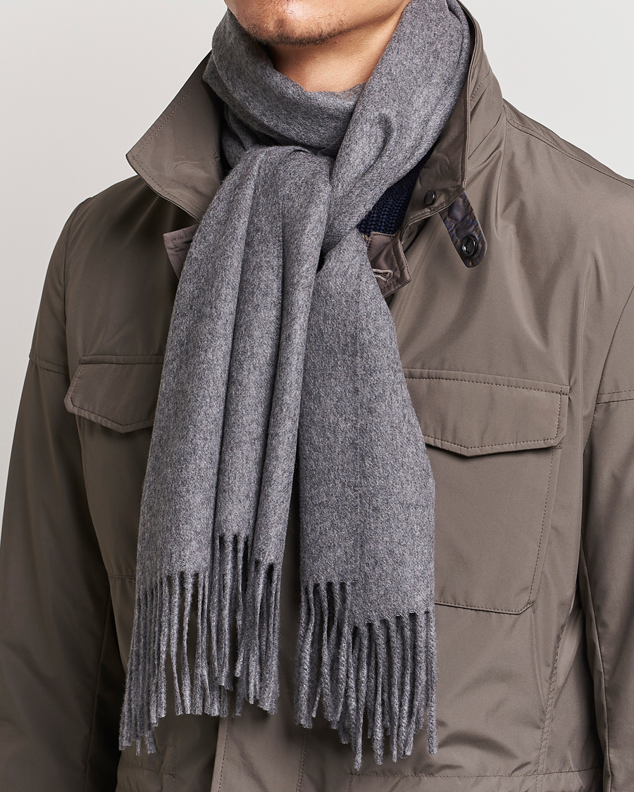 Herre | Assesoarer | Piacenza Cashmere | Cashmere Scarf Grey Melange