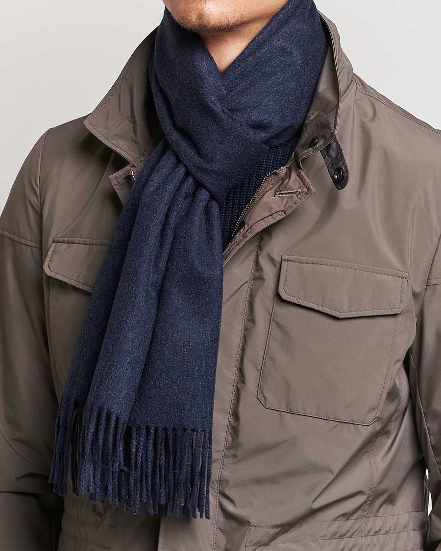 Herre | Skjerf | Piacenza Cashmere | Cashmere Scarf Navy Melange