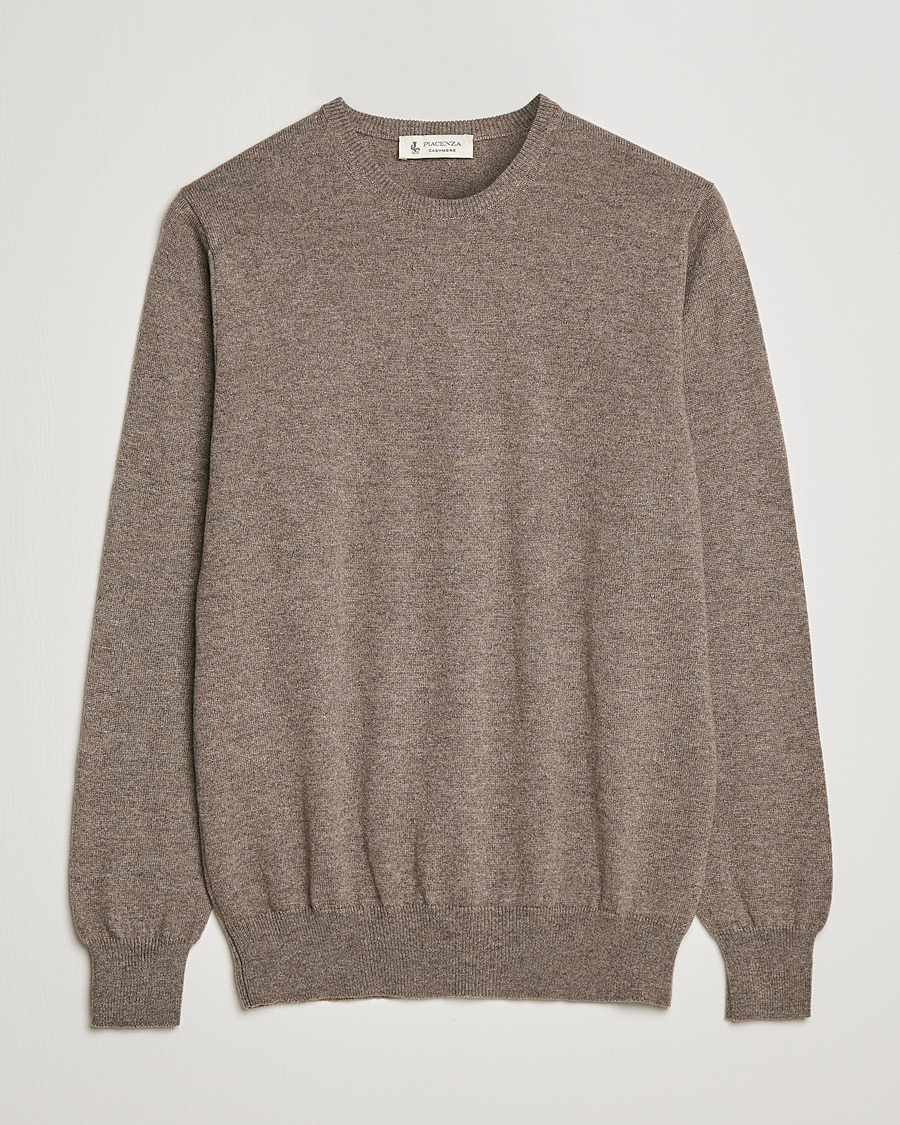 Herre | Gensere | Piacenza Cashmere | Cashmere Crew Neck Sweater Brown