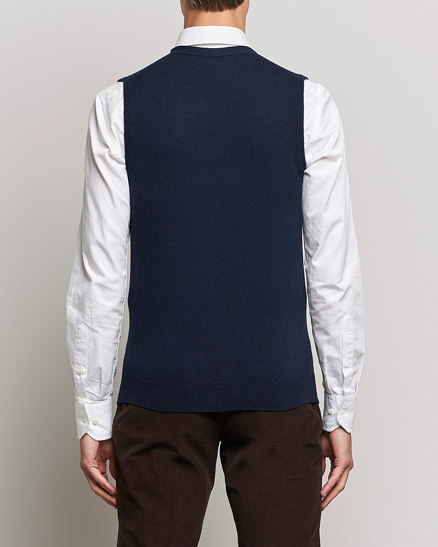 Herre | Gensere | Piacenza Cashmere | Cashmere Sleeveless Cardigan Navy
