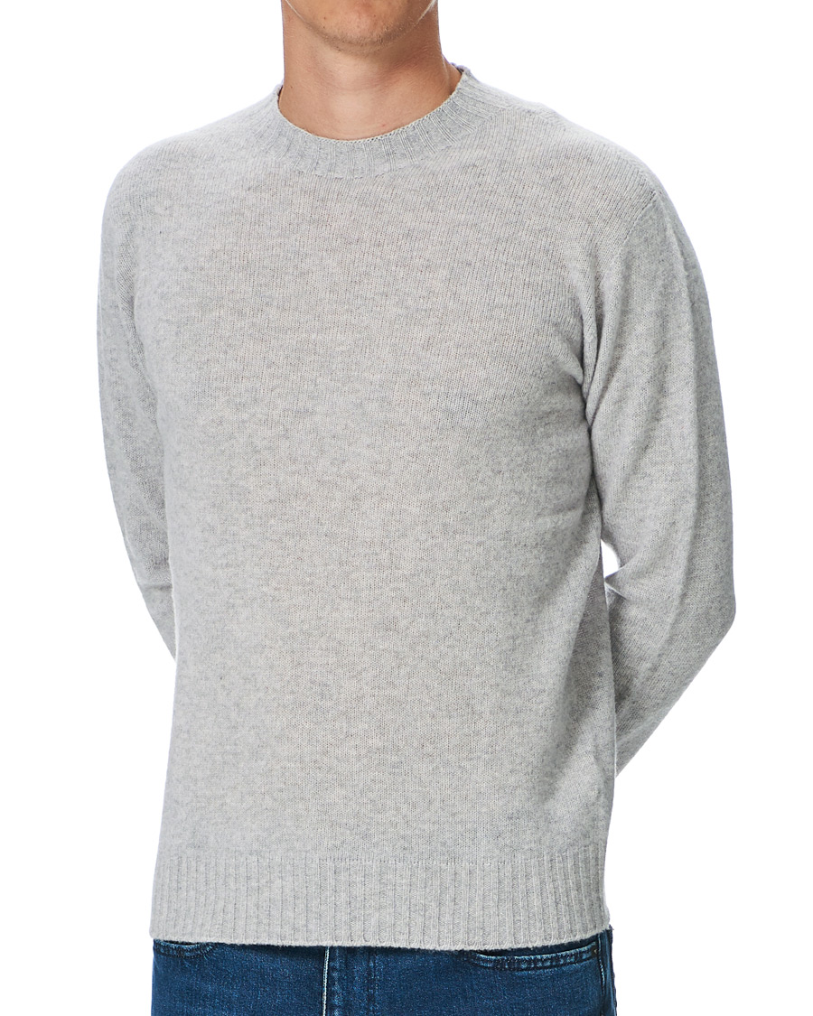 Herre |  | Altea | Wool/Cashmere Crew Neck Sweater Light Grey