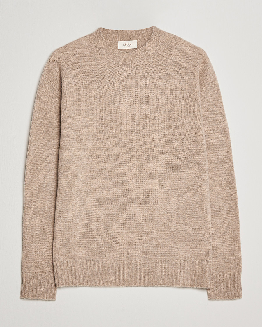 Herre | Gensere | Altea | Wool/Cashmere Crew Neck Sweater Beige