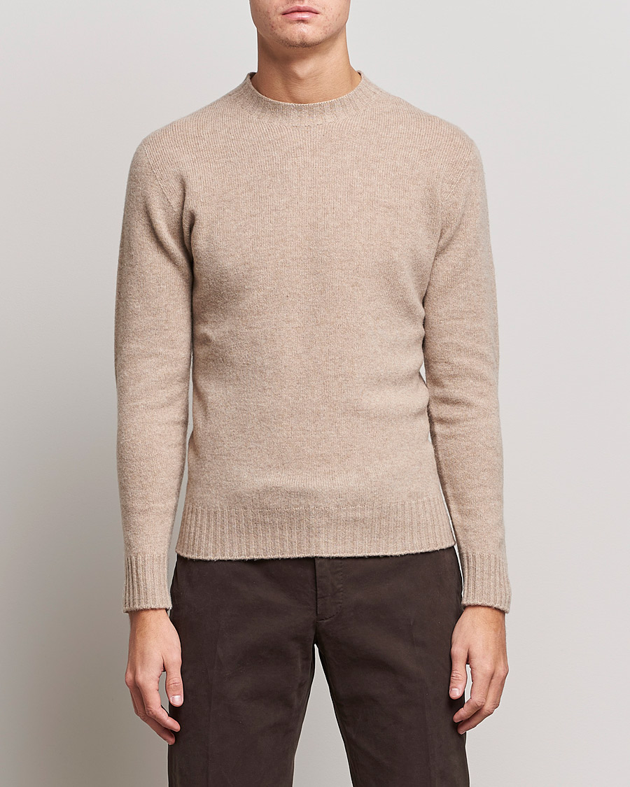 Herre |  | Altea | Wool/Cashmere Crew Neck Sweater Beige
