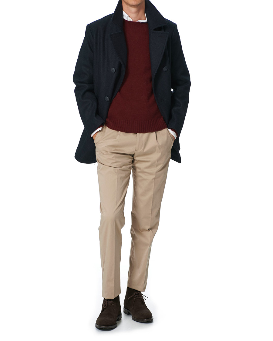 Herre | Gensere | Altea | Wool/Cashmere Crew Neck Sweater Burgundy