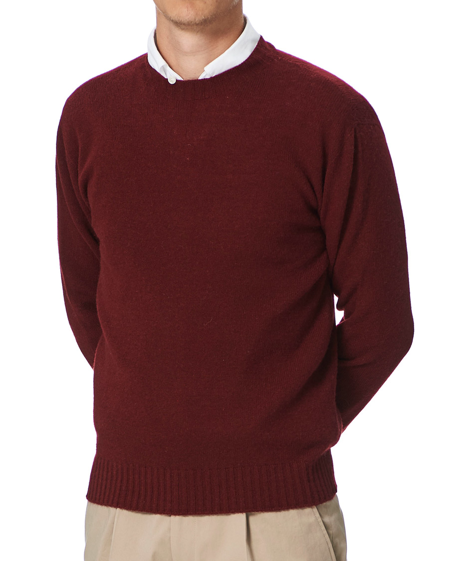Herre | Gensere | Altea | Wool/Cashmere Crew Neck Sweater Burgundy