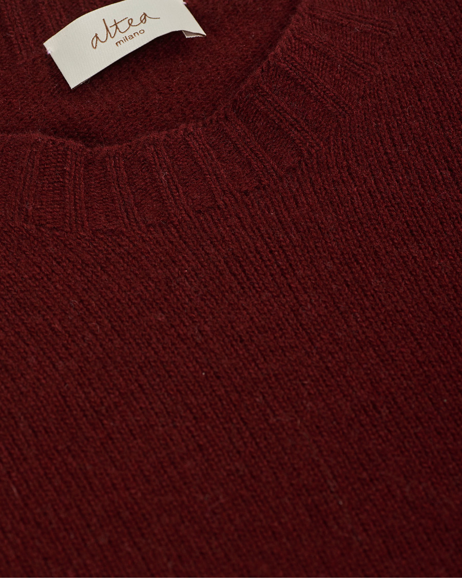 Herre | Gensere | Altea | Wool/Cashmere Crew Neck Sweater Burgundy