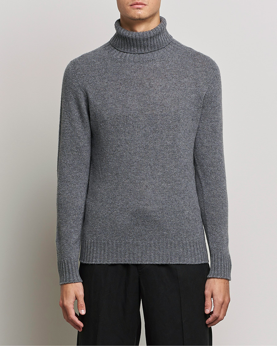 Herre |  | Altea | Wool/Cashmere Turtleneck Sweater Heather Grey