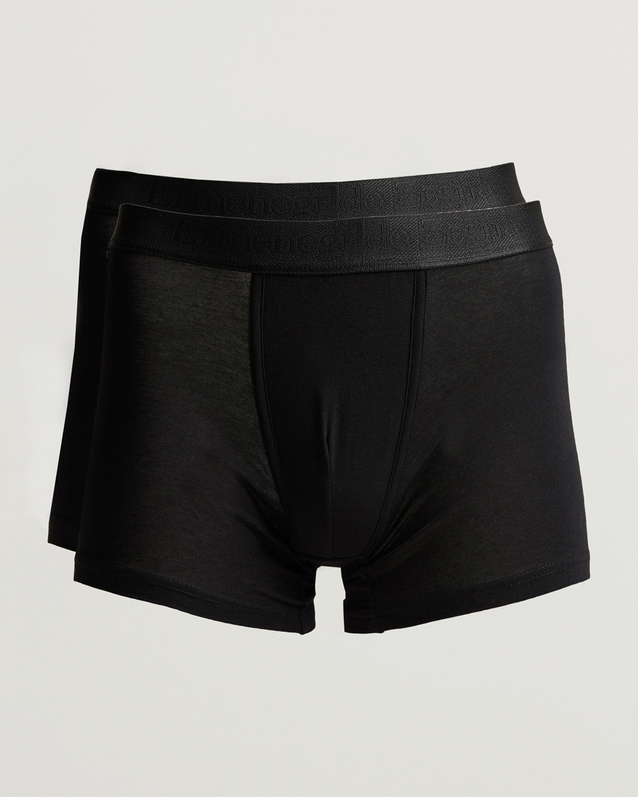 Herre | Undertøy | Zegna | Cotton Stretch Boxer Bi-Pack Black