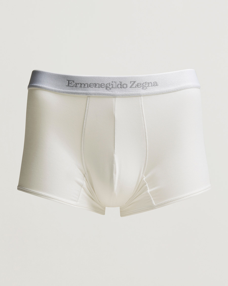 Herre | Undertøy | Zegna | Cotton Stretch Trunk Boxers White