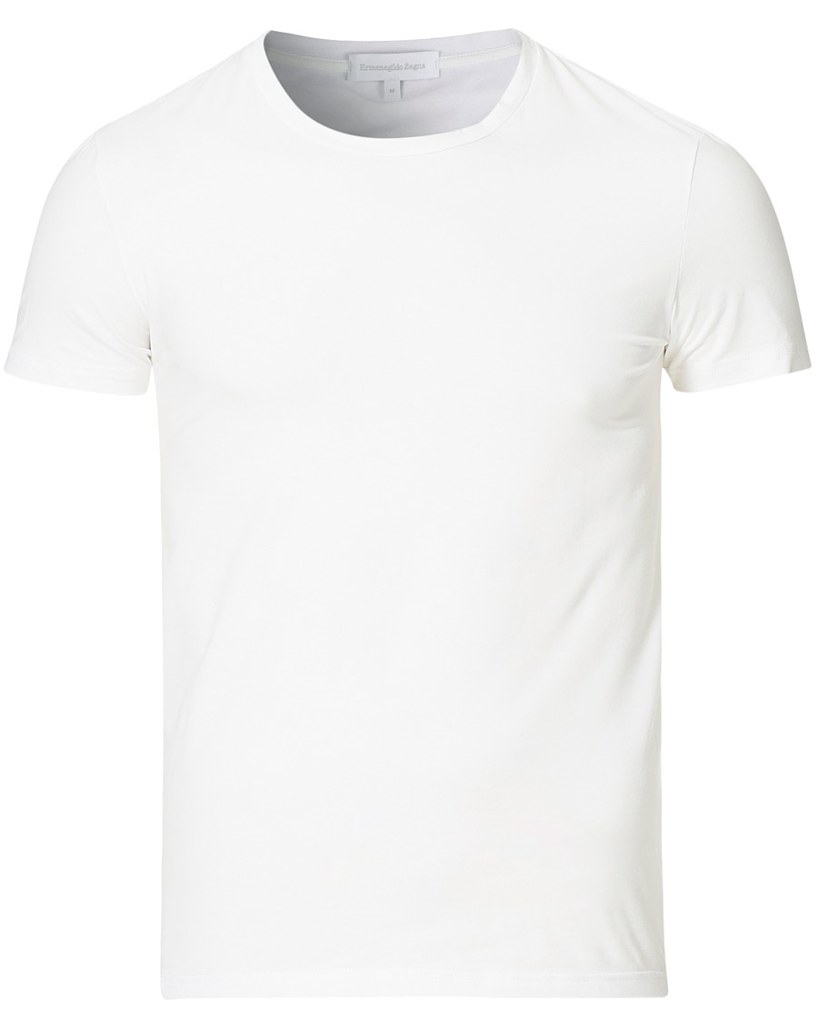 Herre | T-Shirts | Zegna | Cotton Stretch Crew Neck T-Shirt White