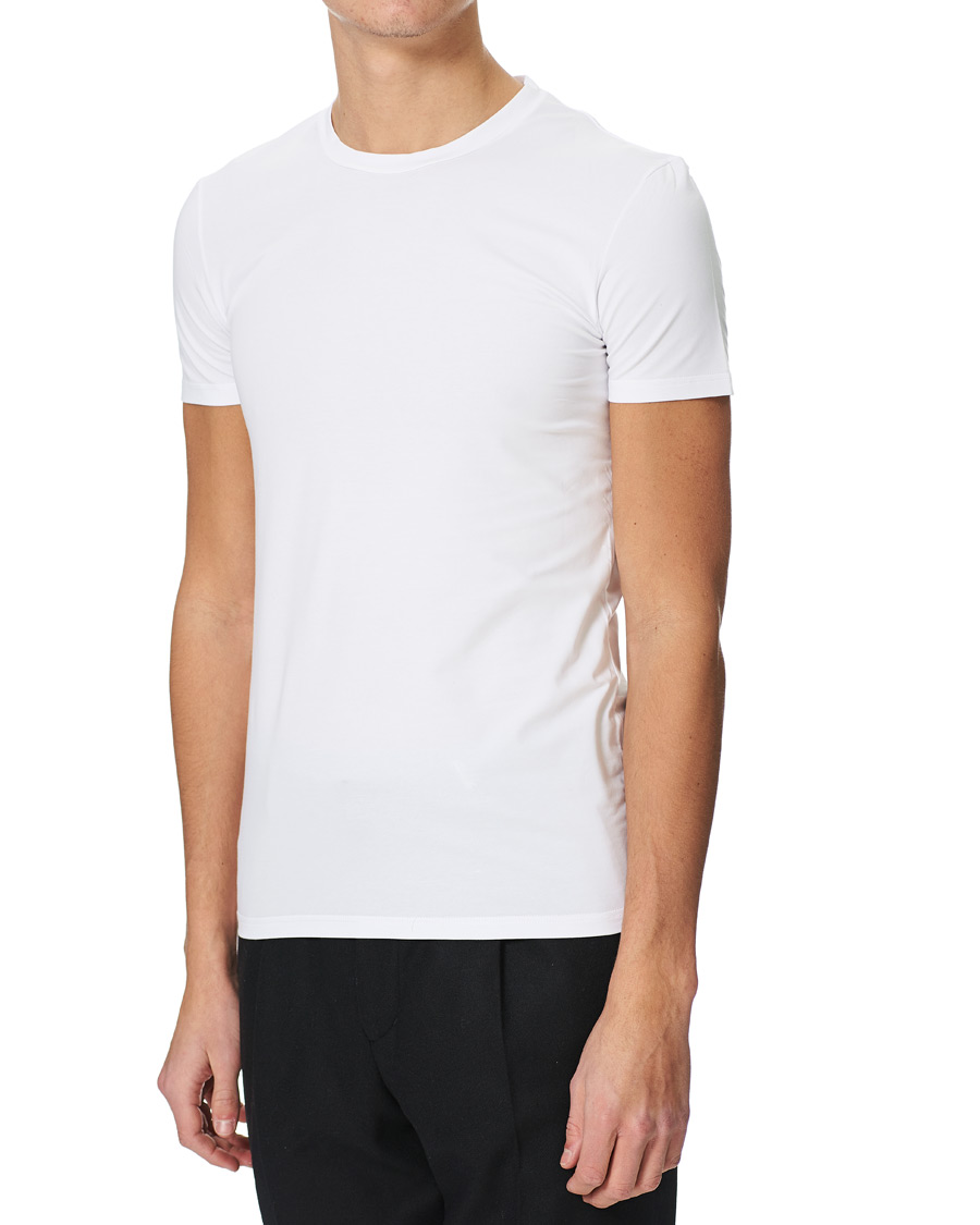 Herre | Quiet Luxury | Zegna | Cotton Stretch Crew Neck T-Shirt White