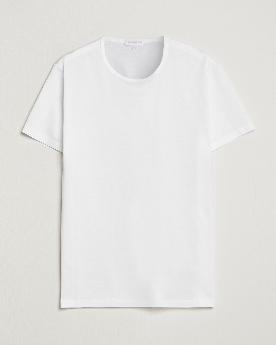 Herre | T-Shirts | Zegna | Filoscozia Fine Cotton Crew Neck T-Shirt White