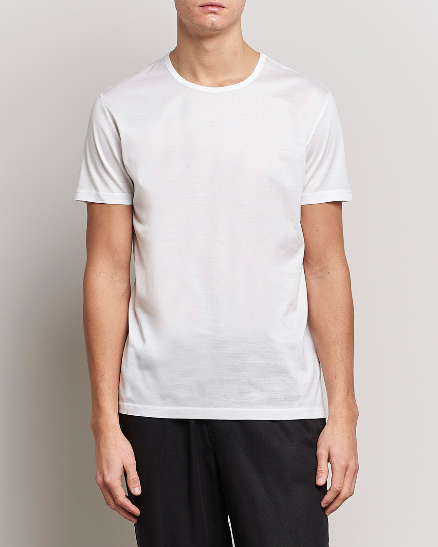 Herre | T-Shirts | Zegna | Filoscozia Fine Cotton Crew Neck T-Shirt White