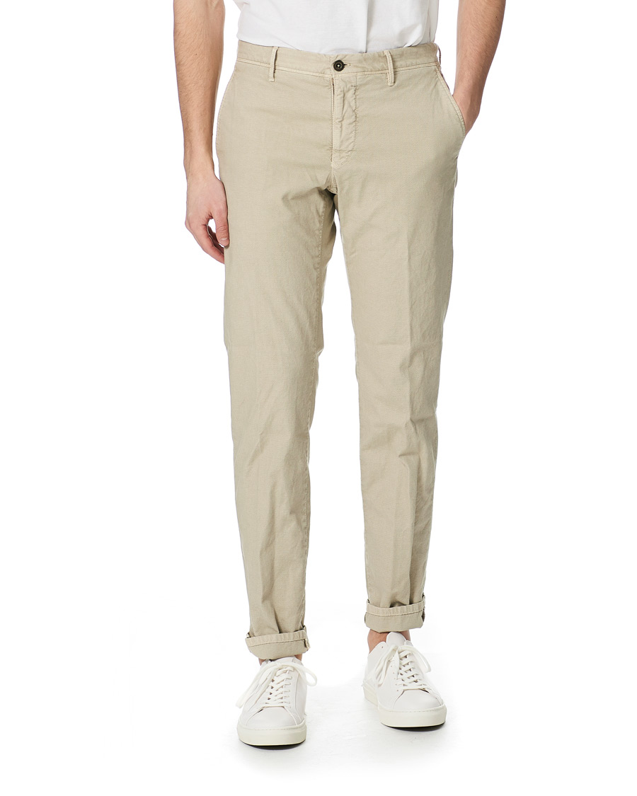 Herre | Bukser | Incotex | Easy Fit Selvedge Cotton Chinos Desert Khaki