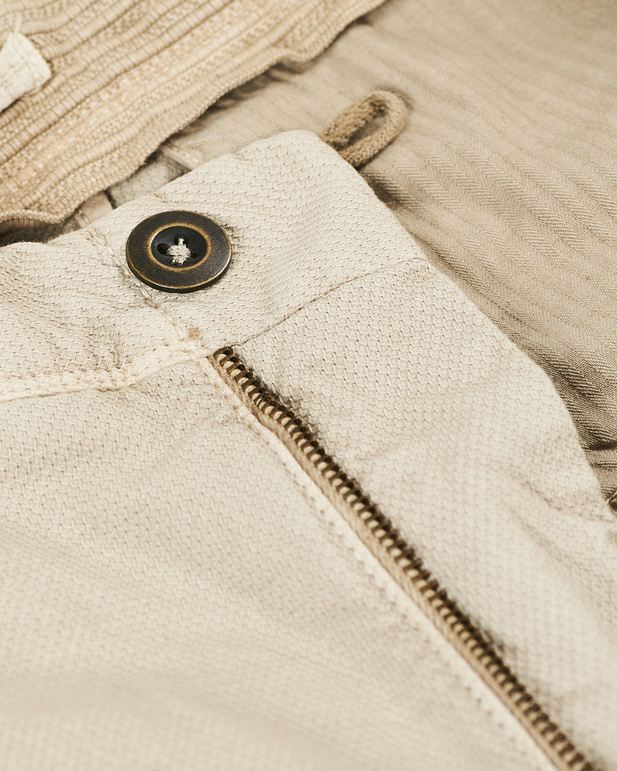 Herre | Bukser | Incotex | Easy Fit Selvedge Cotton Chinos Desert Khaki