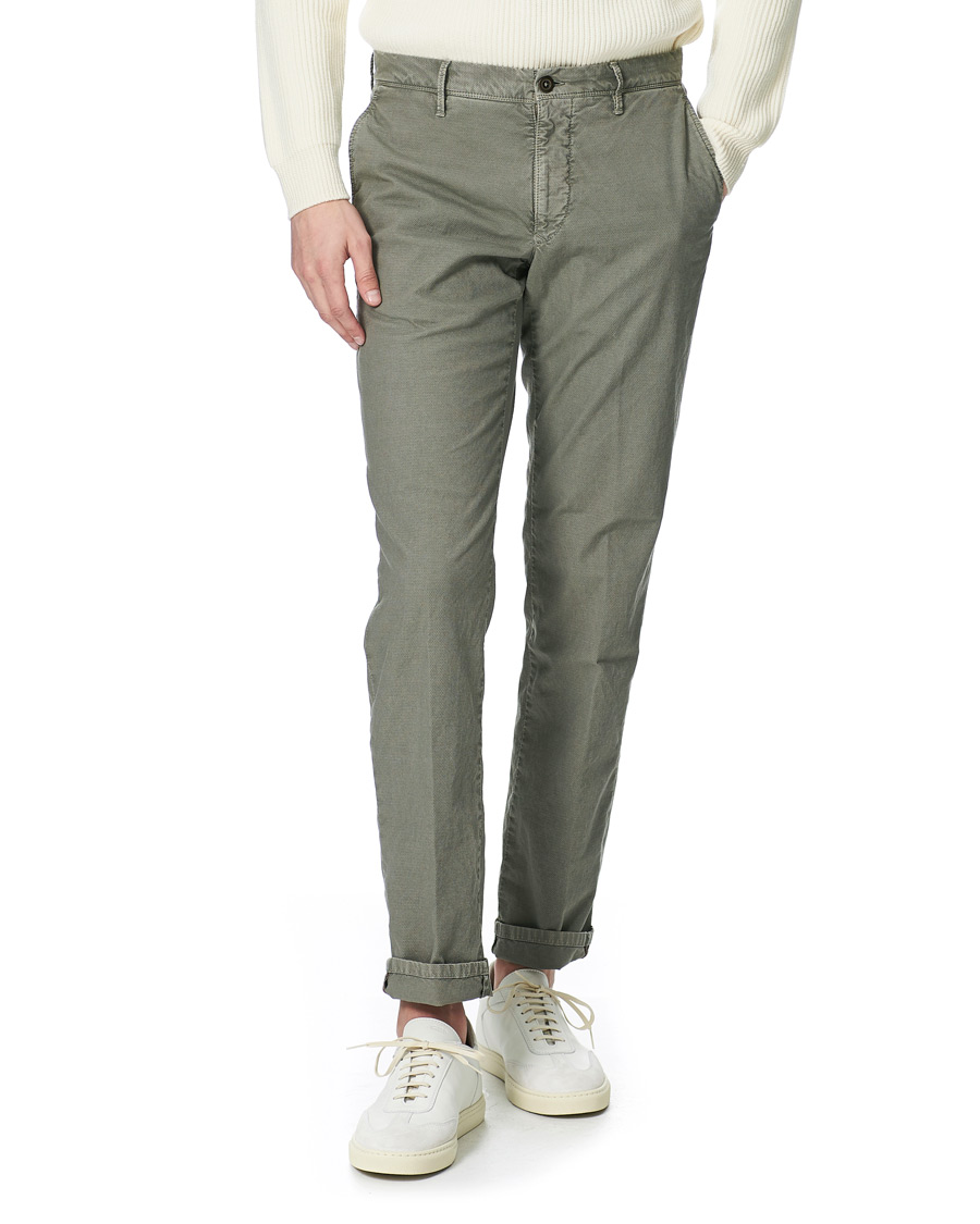 Herre | Bukser | Incotex | Easy Fit Selvedge Cotton Chinos Stone Grey
