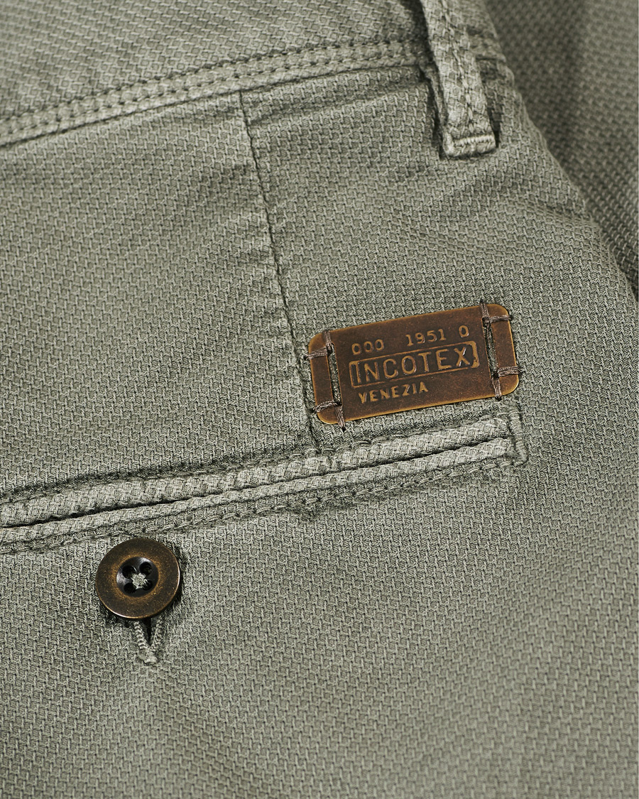 Herre | Bukser | Incotex | Easy Fit Selvedge Cotton Chinos Stone Grey