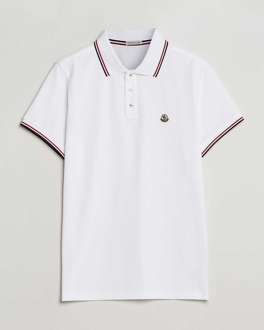 Herre | Luxury Brands | Moncler | Logo Tipped Polo White