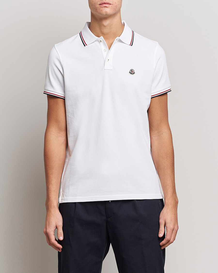 Herre | Luxury Brands | Moncler | Contrast Rib Polo White