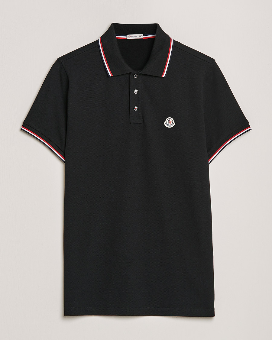 Herre | Pikéer | Moncler | Contrast Rib Polo Black