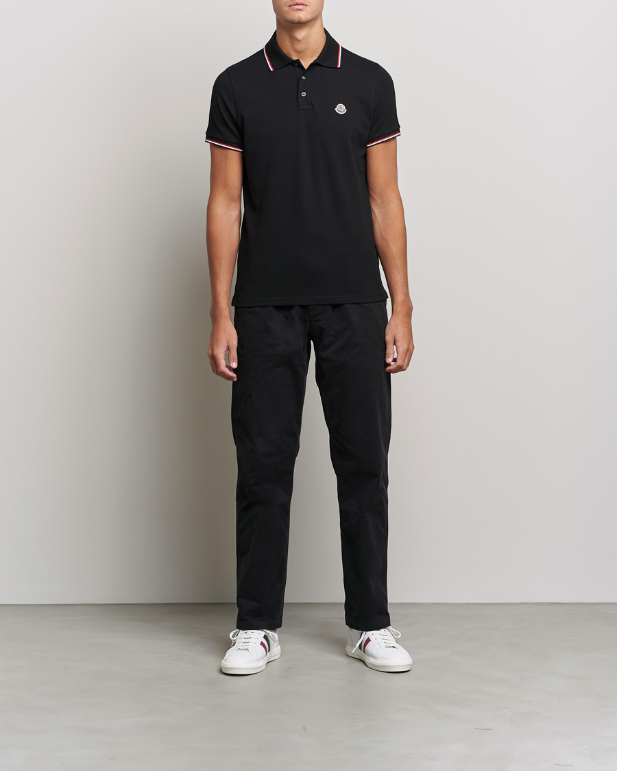 Herre | Pikéer | Moncler | Contrast Rib Polo Black