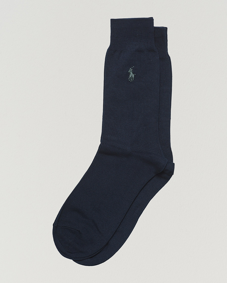 Herre | Vanlige sokker | Polo Ralph Lauren | 2-Pack Mercerized Cotton Socks Admiral Blue