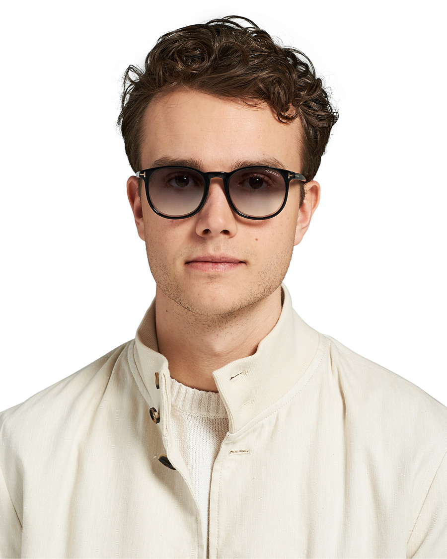 Herre | Tom Ford Ansel Sunglasses Shiny Black/Smoke Mirror | Tom Ford | Ansel Sunglasses Shiny Black/Smoke Mirror