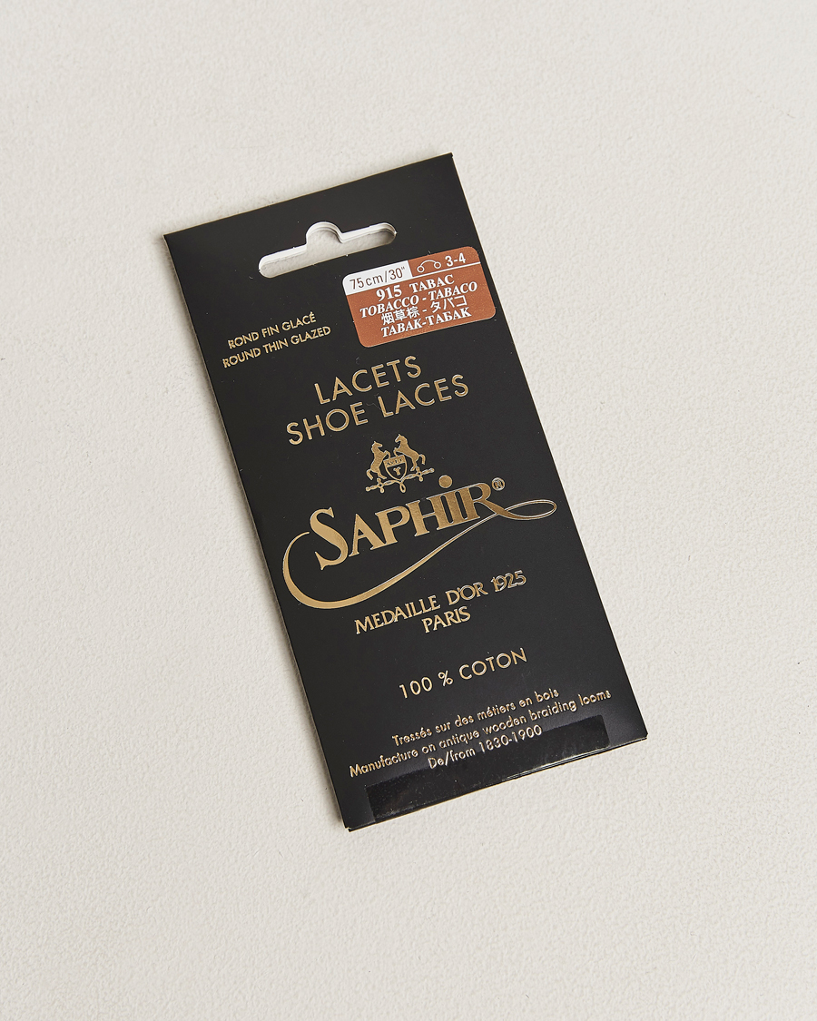 Herre | Skopleie | Saphir Medaille d'Or | Shoe Laces Thin Waxed 75cm Tobacco