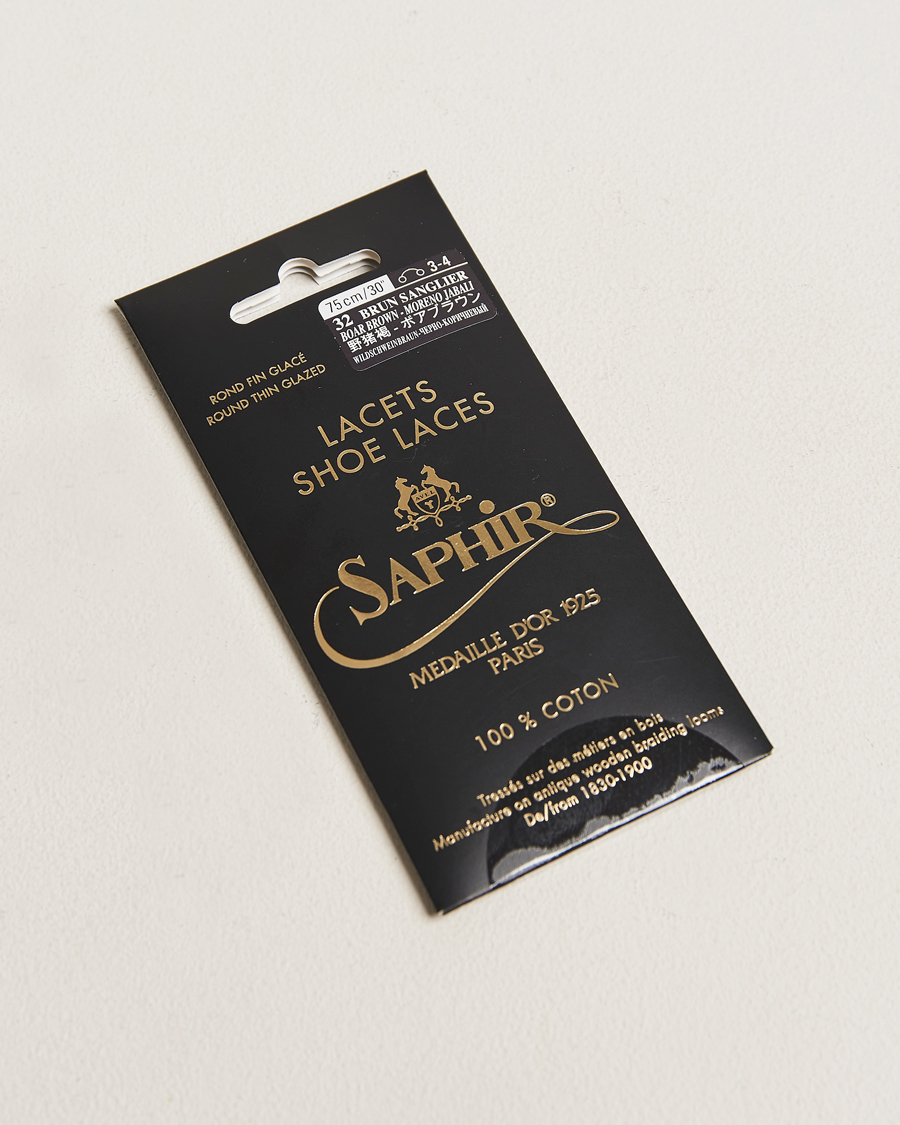 Herre | Skopleie | Saphir Medaille d'Or | Shoe Laces Thin Waxed 75cm Dark Brown