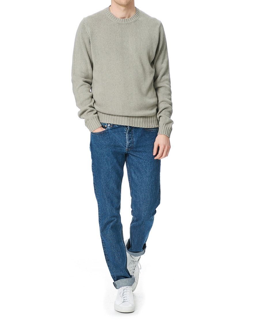 Herre | Gensere | Sunflower | Silk Crew Neck Light Grey