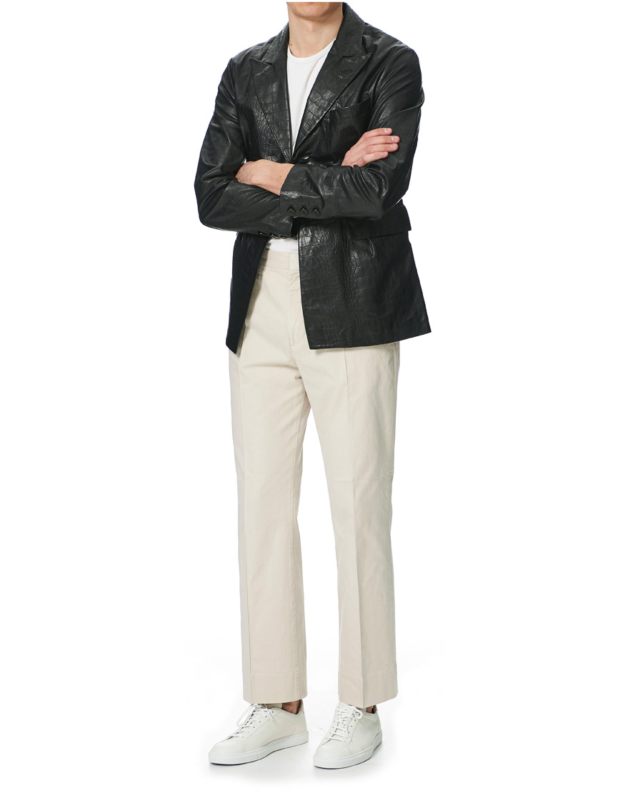 Herre | Jakker | Sunflower | Leather Blazer Black