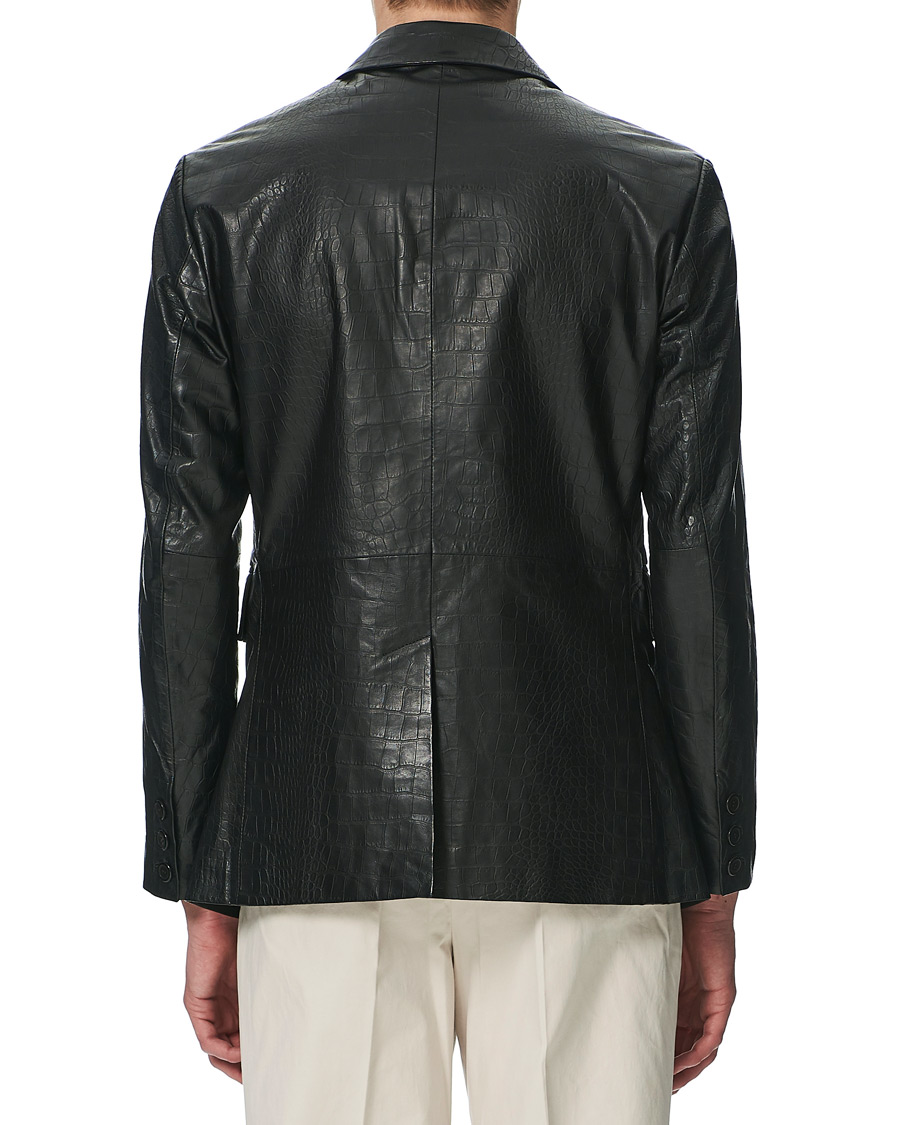 Herre | Jakker | Sunflower | Leather Blazer Black