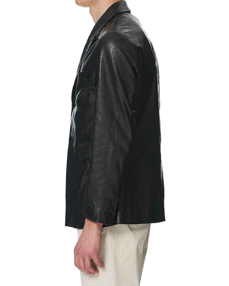 Herre | Jakker | Sunflower | Leather Blazer Black
