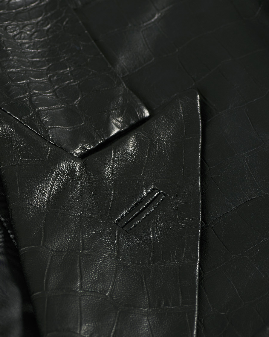 Herre | Jakker | Sunflower | Leather Blazer Black